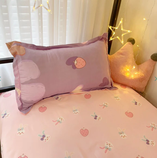 Bunny Loves Japanese Strawberries Bedding Set