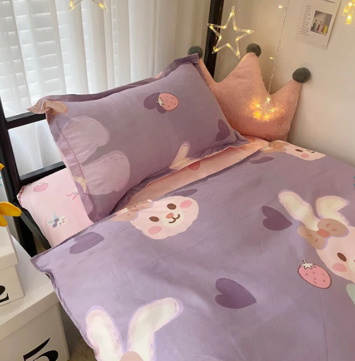 Bunny Loves Japanese Strawberries Bedding Set