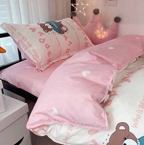 Bunny Loves Japanese Strawberries Bedding Set