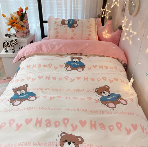 Bunny Loves Japanese Strawberries Bedding Set