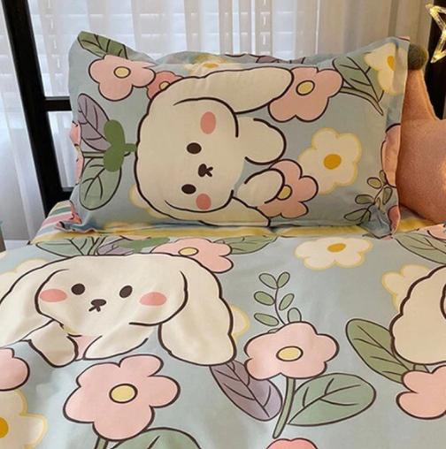 Bunny Loves Japanese Strawberries Bedding Set