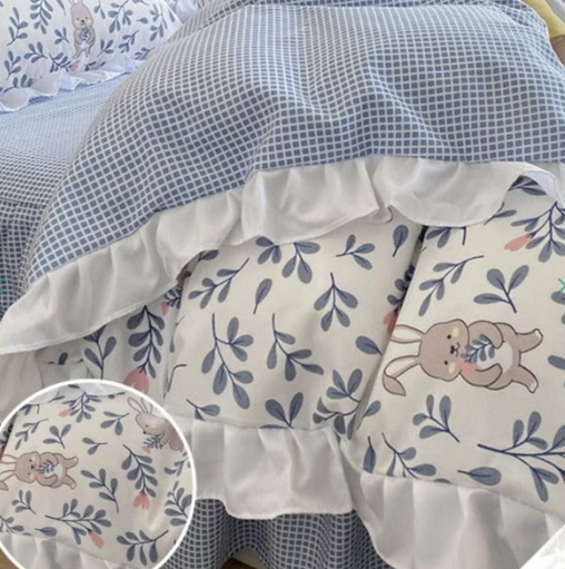 Bunnies in Summer Time Frill Edge Bedding Set