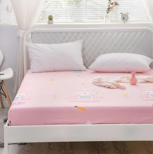 Pink Princess Bunny Fitted Bedsheet