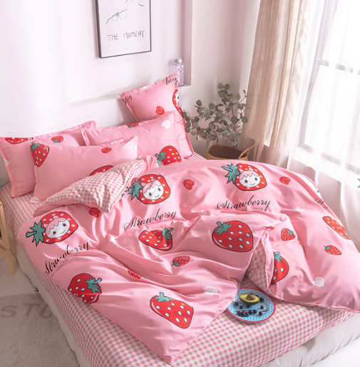 Strawberry Girl Pink Bedding Set