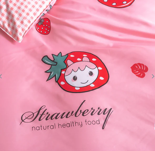 Strawberry Girl Pink Bedding Set