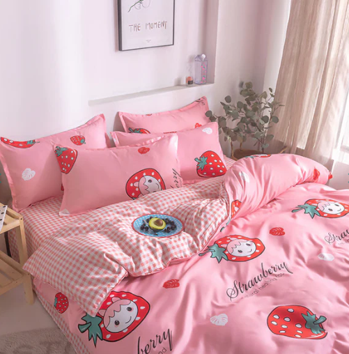 Strawberry Girl Pink Bedding Set