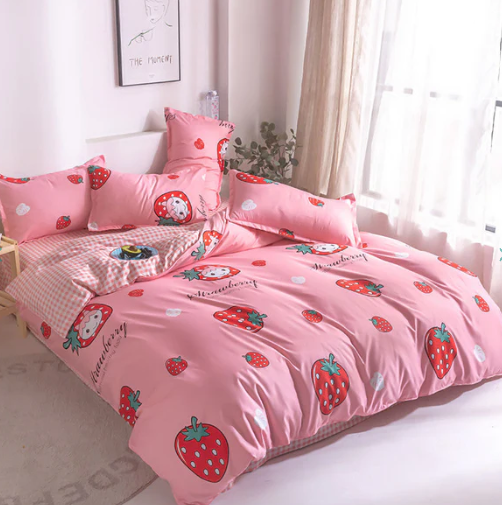 Strawberry Girl Pink Bedding Set