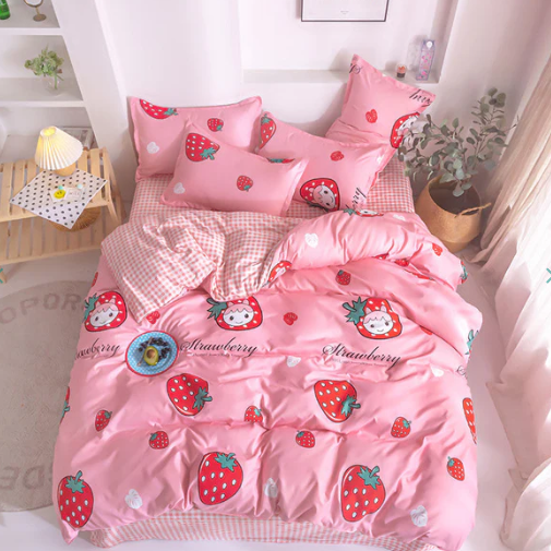 Strawberry Girl Pink Bedding Set