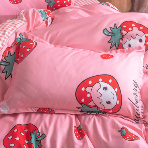 Strawberry Girl Pink Bedding Set