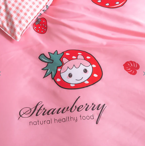 Strawberry Girl Pink Bedding Set