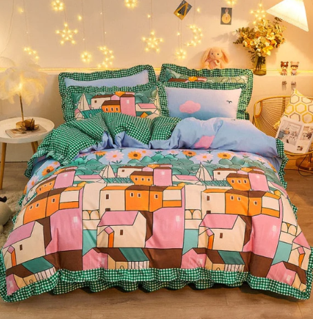 Mosaic Buildings Bedding Set