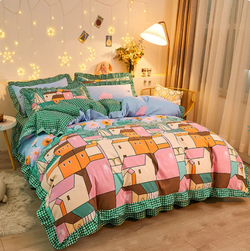 Mosaic Buildings Bedding Set