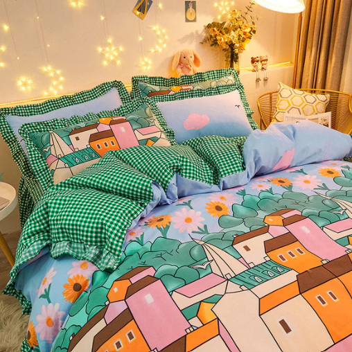 Mosaic Buildings Bedding Set