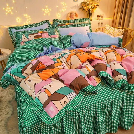 Mosaic Buildings Bedding Set