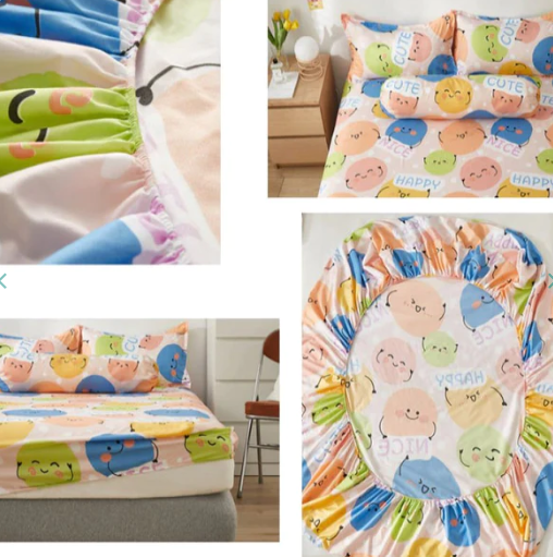 Million of Happy Emojis Fitted Bedsheet