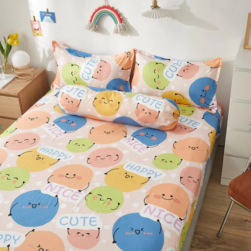 Million of Happy Emojis Fitted Bedsheet