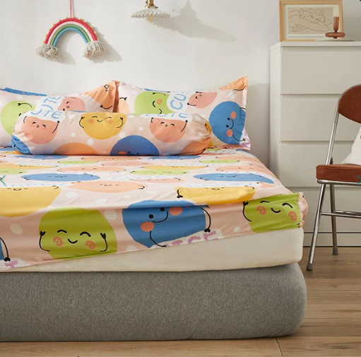 Million of Happy Emojis Fitted Bedsheet