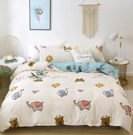 Kawaii Cartoon Characters Bedding Set