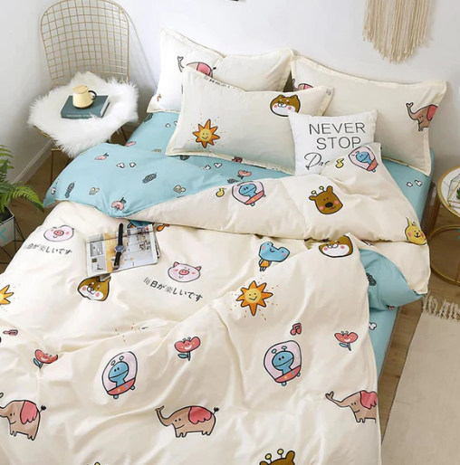 Kawaii Cartoon Characters Bedding Set