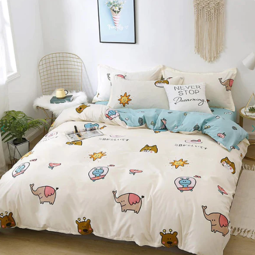 Kawaii Cartoon Characters Bedding Set