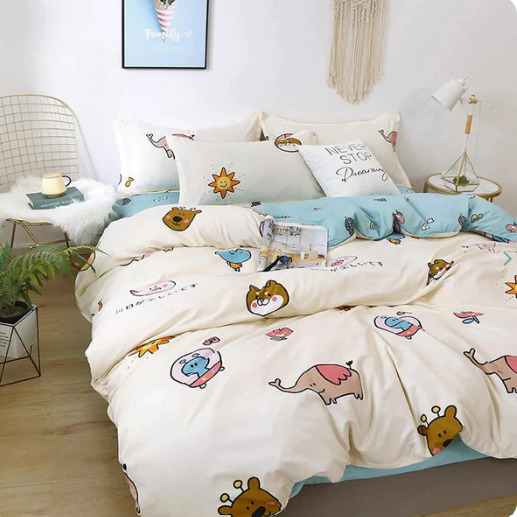 Kawaii Cartoon Characters Bedding Set