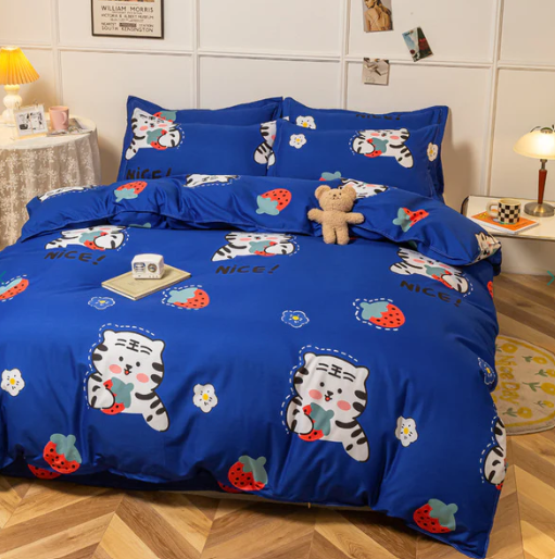 Cute Strawberry Animal Heart Bedding Set