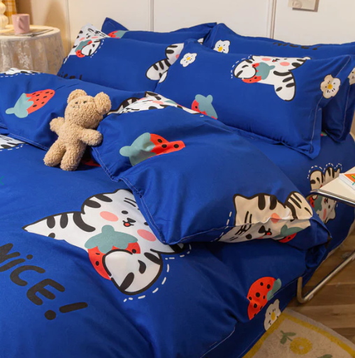 Cute Strawberry Animal Heart Bedding Set