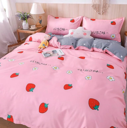 Japanese Strawberry Flavour Bedding Set