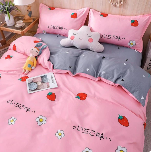 Japanese Strawberry Flavour Bedding Set