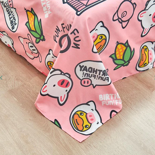 Cute Pink Pig Pattern Bedding Set