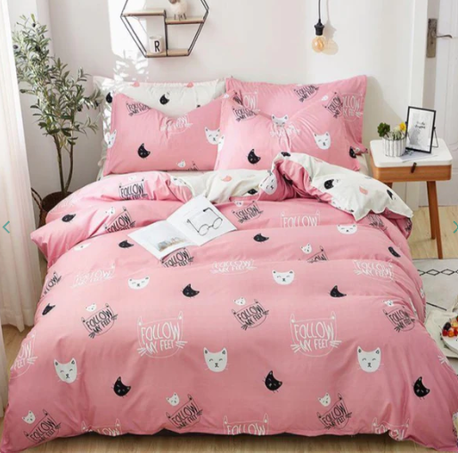 Cute Cat Print Bedding Set