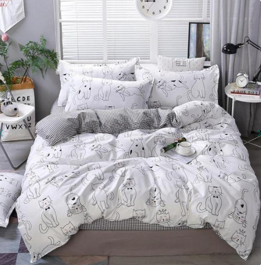 Cute Cat Print Bedding Set