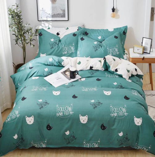 Cute Cat Print Bedding Set