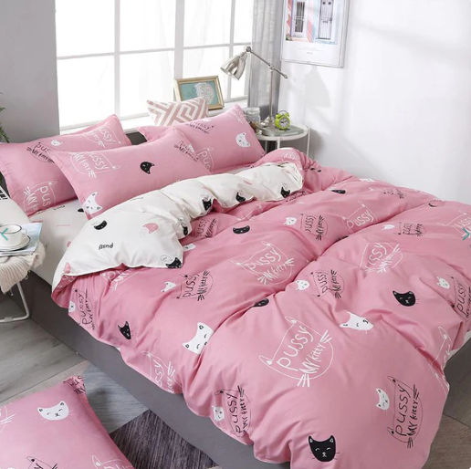 Cute Cat Print Bedding Set