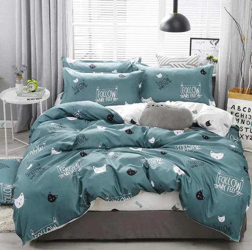 Cute Cat Print Bedding Set