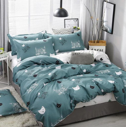 Cute Cat Print Bedding Set