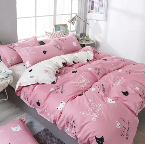 Cute Cat Print Bedding Set