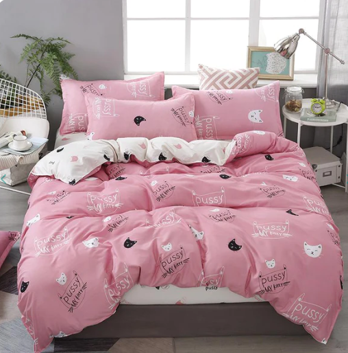 Cute Cat Print Bedding Set