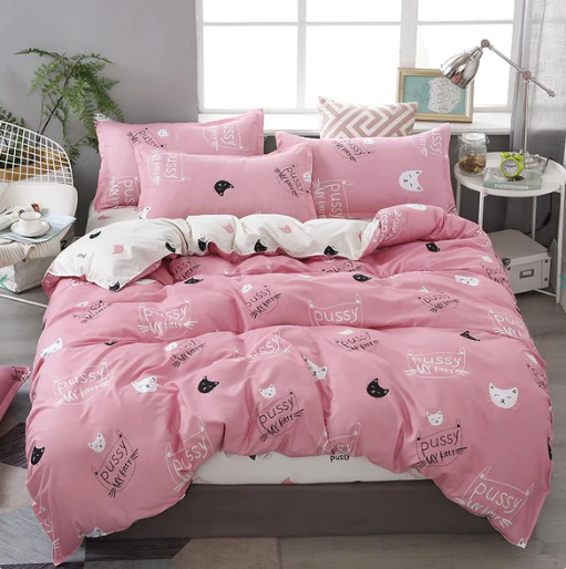 Cute Cat Print Bedding Set