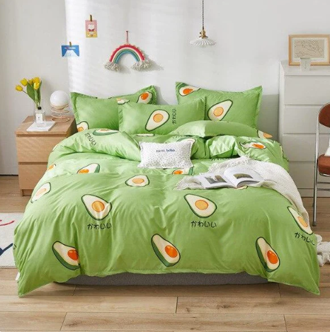 Kawaii Japanese Avocado Paradise Bedding Set