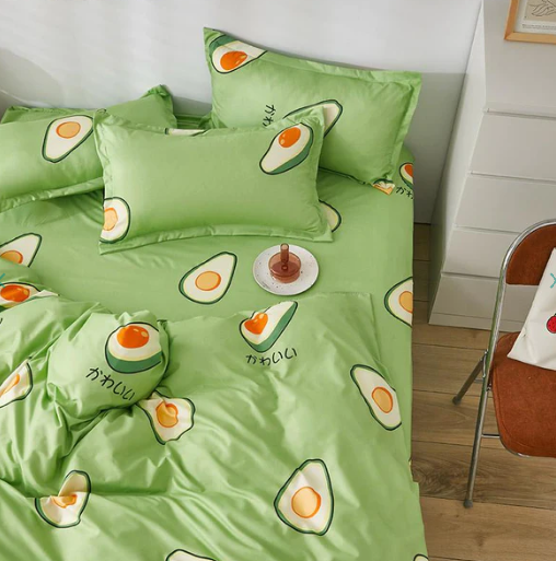 Kawaii Japanese Avocado Paradise Bedding Set