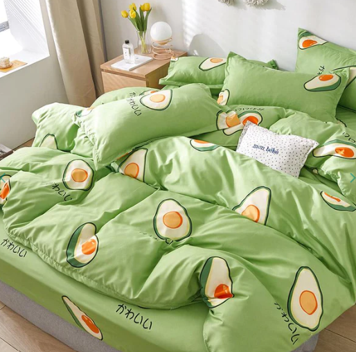 Kawaii Japanese Avocado Paradise Bedding Set