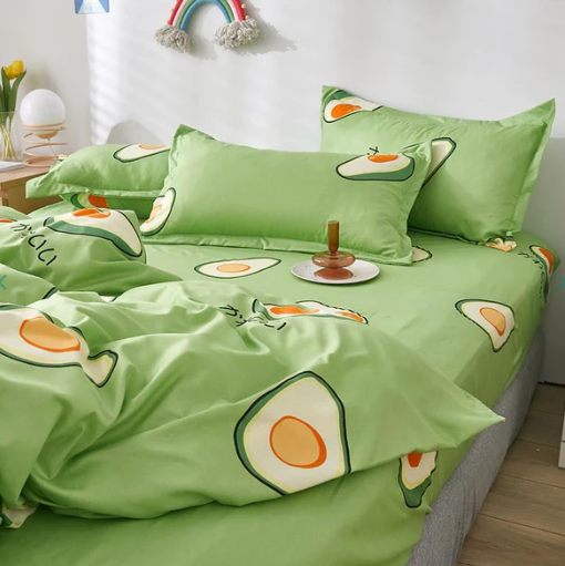 Kawaii Japanese Avocado Paradise Bedding Set