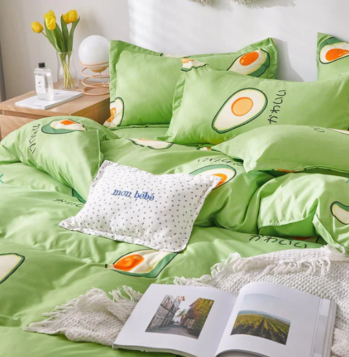 Kawaii Japanese Avocado Paradise Bedding Set