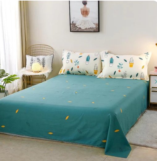 Floral Cactus Succulent Green Matching Bedding Set