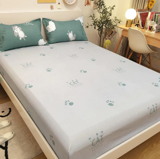 Emerald Funny Cat Print Bedding Set