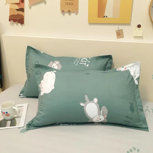 Emerald Funny Cat Print Bedding Set