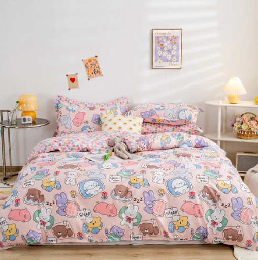 Kawaii Animal Bunny Tiger Star Bedding Sets