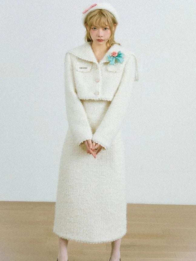 Wool Fragrance Short Jacket & Skirt