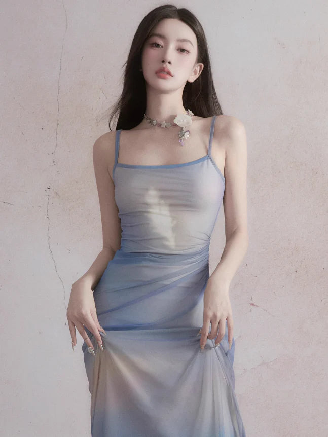 Oil Painting Suspender Dress